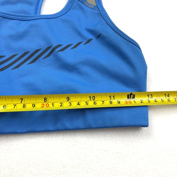 Nike Pro Women's Blue/Gray Stripe Swoosh Compression Exercise Sports Bra Size S - Picture 12 of 13